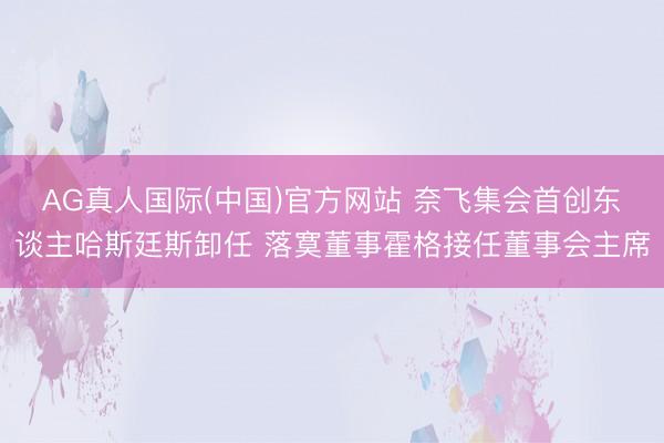 AG真人国际(中国)官方网站 奈飞集会首创东谈主哈斯廷斯卸任 落寞董事霍格接任董事会主席