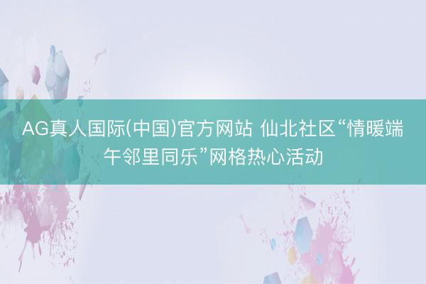 AG真人国际(中国)官方网站 仙北社区“情暖端午邻里同乐”网格热心活动