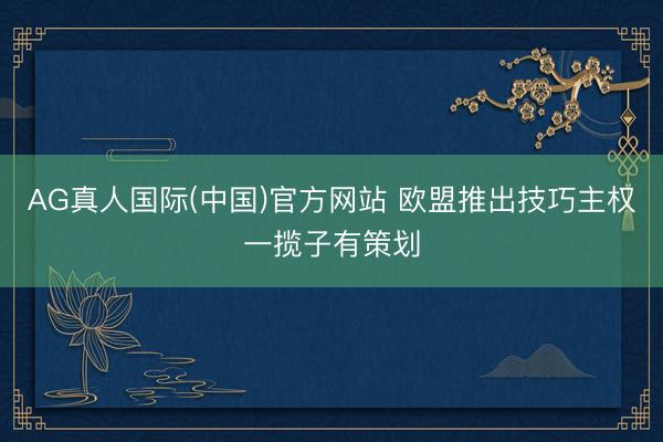 AG真人国际(中国)官方网站 欧盟推出技巧主权一揽子有策划