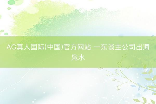 AG真人国际(中国)官方网站 一东谈主公司出海凫水